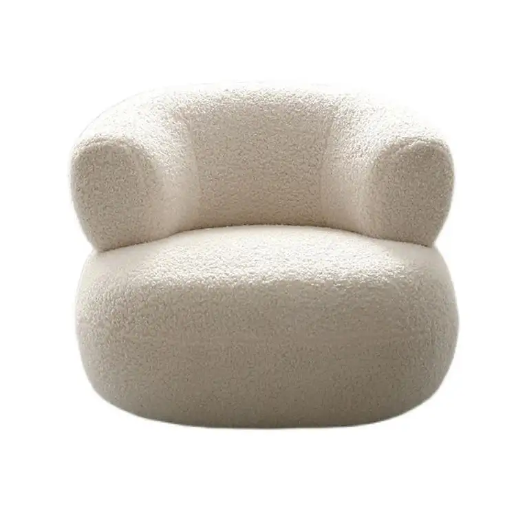 Moderne Nordic Teddy Woonkamer Meubels Wollen Boucle Luie Pompoen Fauteuil Luxe Accent Lounge Eenzits Bankstoel