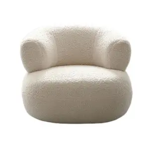 Modern Nordic Teddy Living Room Furniture Wool Boucle Lazy Pumpkin Armchair Luxury Accent Lounge Single Seater Sofa Chair