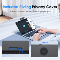 Cámara Web para Portátil con Enfoque Automático de 30 fps, 8 Megapíxeles CMOS, 4K Full HD, Transmisión en Vivo, USB 2.0, para PC, Mac, YouTube, Skype, Video