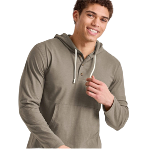 Sweat-shirt à capuche pour homme à manches longues avec fermeture à boutons, sweat-shirt décontracté personnalisé - Product Image 3