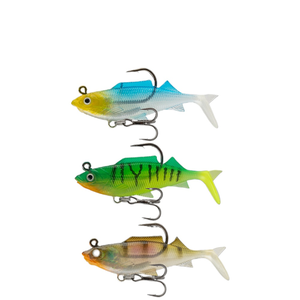 Ensemble <span class=keywords><strong>de</strong></span> leurres souples en PVC 3 pièces avec design à queue coupée pour la pêche au <span class=keywords><strong>poisson</strong></span>-chat, au bar et au <span class=keywords><strong>poisson</strong></span>-serpent en lac - Product Image 1