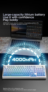 Free Wolf K100 Inalámbrico RGB Tres modos Teclado de mano mecánico PBT Grabado Keycap Juego Película Teclado - Product Image 3