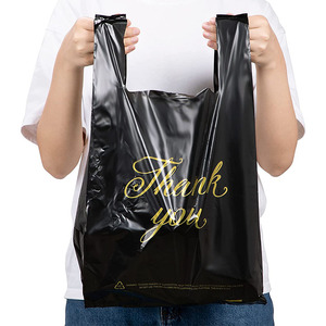Custom Printed PE LDPE HDPE T-Shirt Vest Plastic Shopping <b>Bags</b> with Logo for Supermarket & Exhibition Use - Product Image 3