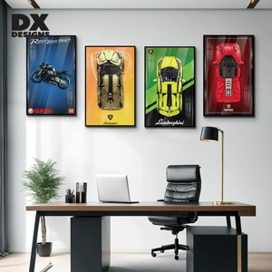 Marco de exhibición para modelo de coche, marco de exhibición para montaje en pared compatible con bloques de construcción de superdeportivos Lamborghini/Ferrari/Ford - Product Image 6