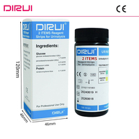 Venta al por mayor Dirui 2 artículos (proteína, glucosa) Tiras de prueba de orina de gran calidad para el hogar Tiras de prueba de análisis de orina