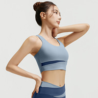 Débardeur de yoga dos nageur color block pour femme, soutien-gorge de sport anti-choc à maintien élevé avec coussinets amovibles pour la gym, le fitness et l'entraînement