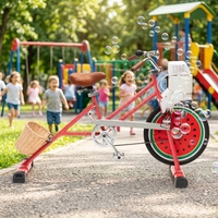 Bicicleta de Acero Inoxidable con Pedales EXI y Máquina de Burbujas para Niños, Diversión al Aire Libre, Fácil de Conducir, Segura y Cómoda