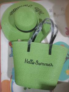 Set Cappello e Borsa da Spiaggia da Donna Ricamata in Paglia, Stile Estivo 2026, Grande Borsa a Mano Artigianale, Ideale per Vacanze - Vendita all'Ingrosso - Product Image 6