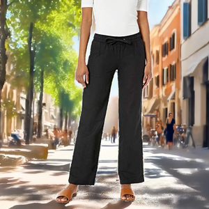 <span class=keywords><strong>Pantaloni</strong></span> Larghi da Donna <span class=keywords><strong>in</strong></span> Misto <span class=keywords><strong>Lino</strong></span> con Elastico <span class=keywords><strong>in</strong></span> Vita e Coulisse, Traspiranti (Taglia Grande) <span class=keywords><strong>Neri</strong></span> M - Product Image 2