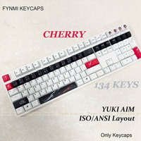 Hot Anime Yuki Aim Keycaps ANSI Layout Cherry Profile 5 Sides Dye Sublimation PBT Keycaps for Mechanical Keyboard
