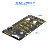 Carte adaptateur PCIe à double bifurcation M.2 NVMe SFF-8654-8i pour ordinateur portable/bureau/serveur avec interface d'alimentation Type-C