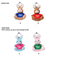 Jouet porte-clés en peluche promotionnel avec logo personnalisé ourson en peluche pour enfants lapin en peluche de cerf doux avec T-shirt jouet pour bébé