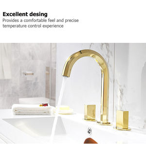 Aida Vòi Chậu Rửa Ba Lỗ Bằng Đồng Thau Vòi Chậu Rửa Bồn Tắm Tủ Nhà Tắm Tay Cầm Đôi - Product Image 4