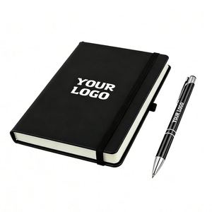 Wholesale Promo Gift A5 PU Leather Hardcover Journal Custom Logo Bulk <b>Notebooks</b> <b>Lined</b> Pages Premium Office Business Meeting - Product Image 1
