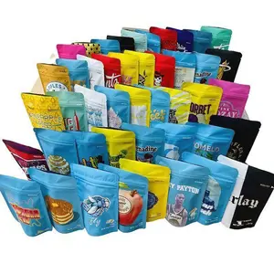 Sacos ziplock à prova de cheiro para embalagem de doces com 1 grama e 3 1/2 gramas, sacos Mylar personalizados com zíper, sacola de toque macio com zíper
