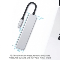 Hub USB-C 6 en 1, HDMI 4K, USB 3.0 5 Gbps, lecteur de cartes SD/TF, charge PD 100 W, adaptateur multiport, station d'accueil pour ordinateur portable, pour PC