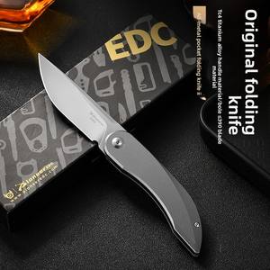 سكين تخييم EDC Gr5 + M390 من سبائك التيتانيوم EDC قابل للطي عالي الصلابة محمول للاستخدام الخارجي - Product Image 1