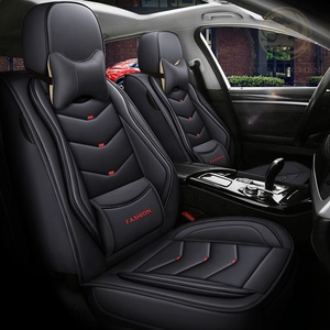 Juego completo de cojines de <span class=keywords><strong>asiento</strong></span> de <span class=keywords><strong>coche</strong></span> de lujo Four Seasons con 5 fundas de <span class=keywords><strong>asiento</strong></span> <span class=keywords><strong>Protector</strong></span> de cuero PU impermeable en color rojo elegante - Product Image 6