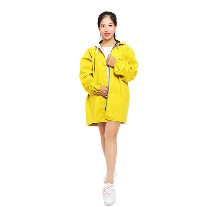 Women Rain Jackets Frock Style Waterproof Raincoats For Girls Long hooded raincoat Rainproof long windbreaker