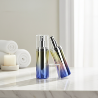 Fabricant professionnel de flacons pompe sans air en acrylique cylindriques de 15 ml, 30 ml, 50 ml, directement de l'usine, pour lotion, sérum, crème pour le visage