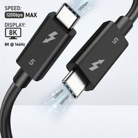 Cable Thunderbolt 5 CableCreation, 80 Gbps, Cable de Datos con Funciones Completas, PD 240 W, Salida de Video 16K, Ancho de Banda de 120 Gbps para Laptop Móvil