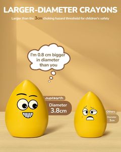 Jumbo <span class=keywords><strong>pastelli</strong></span> a forma di uovo lavabili giocattoli per il cervello grasso per forniture d'arte in età prescolare e regali di Pasqua perfetti per ragazzi e ragazze - Product Image 2