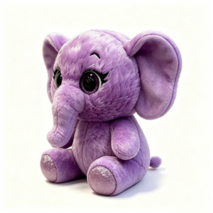 Peluche de Elefante Morado Personalizado, Animal de Peluche Suave y Esponjoso con Ojos Grandes y Patas Brillantes - Product Image 1