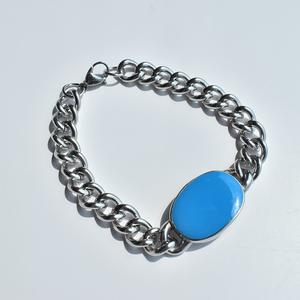 Pulsera de acero inoxidable estilo Hip Hop para hombre, cadena cubana con forma ovalada - Product Image 2