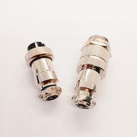 Conector Circular de Aviación de Alta Calidad, Serie GX20, Conector Macho y Hembra de 2 Pines con Abrazaderas para Cables en Ambos Extremos