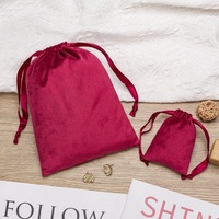 Nouveau design promotionnel petit luxe poussière velours bijoux pochette à cordon emballage sacs en velours