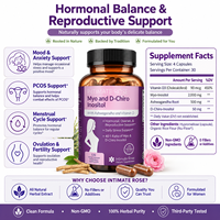 Capsules de Myo D-Chiro Inositol, Vitamine D3 et Ashwagandha, 120 unités, Complément Alimentaire pour Femmes, Vente en Gros, OEM, Marque Privée