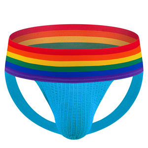 Herren Regenbogen 7,5 cm Bund Sexy Unterwäsche Atmungsaktive Strick bären Jock strap Unterwäsche Sexy Tangas Homosexuell Männer Jock strap - Product Image 6