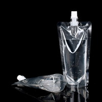 Pochette alimentaire transparente avec bec verseur pour jus et lait, personnalisable avec impression, pochette souple verticale