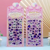 Nouveaux autocollants en papier acrylique ABS-173 Starry Diamond découpés, imprimés UV, pour bricolage créatif, motifs de dessins animés, décorations mignonnes pour le visage