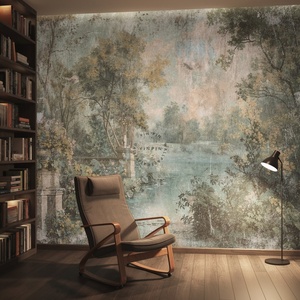 <span class=keywords><strong>Papel</strong></span> <span class=keywords><strong>Tapiz</strong></span> de Jardín Vintage Impermeable <span class=keywords><strong>Personalizado</strong></span>, Decoración de <span class=keywords><strong>Pared</strong></span> <span class=keywords><strong>para</strong></span> el Hogar, Mural de Paisaje de Jardín Pintado a Mano - Product Image 3