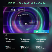 Câble audio-vidéo VCOM 1.4V UHD 1.5m 2m 3m Mâle-Mâle DP 8K 60Hz 4K 144Hz Prix