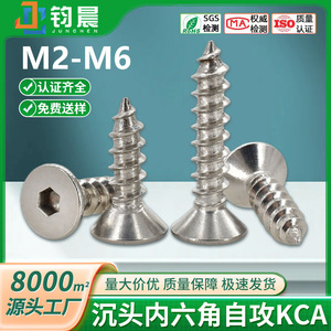 Tornillo autorroscante de cabeza avellanada de acero inoxidable 304 M2 M2.3 M3 M6, hexagonal externo, para madera, métrico, clase 12.9, pasivado - Product Image 5