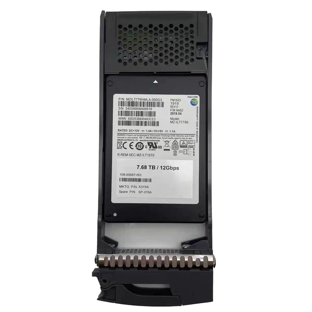 Used NetApp X357A 3.8TB SSD Hard Drive 12GBps 2.5" SASSP-356A 108-00468 X357A-R6 AFF DS2246
