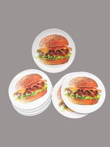Plato de Desayuno con Diseño Nórdico de Hamburguesa, Estilo Europeo, con Patrón de Dibujos Animados, Lindo y Creativo, de Melamina, para el Hogar, para Aperitivos, Otoño - Product Image 1