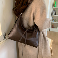 Sac fourre-tout pour femme DUSHEN de style vintage, grande capacité, luxe léger, en PU, bandoulière durable, fermeture ouverte, décontracté, en coton