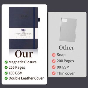 Navy Blue 2026 Daily Planner Notebook Set with Writing Pen Within Gift Case - Product Image 4