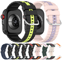 Bandjoy – Bracelets de montre en silicone à rayures verticales bicolores personnalisés en gros, bracelets de remplacement pour Huawei Watch Fit 5 Pro 4