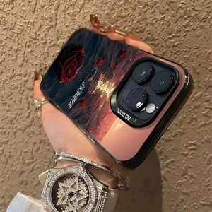 เคสโทรศัพท์มือถือ TPU ลายดอกกุหลาบพิมพ์ลายดอกไม้สีเงินสำหรับ iPhone 8 x XR XS 11 12 13 14 15 16 17 PRO MAX - Product Image 2