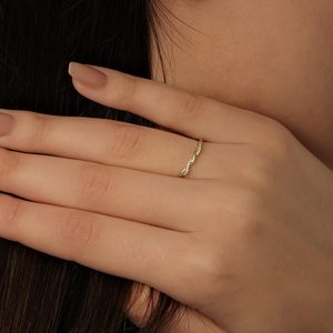 10K Rose Gold Women Twist Anniversary Band Mother's Day <b>Stacking</b> factory custom 1/20cttw ZIRCON Stackable <b>Ring</b> - Product Image 6