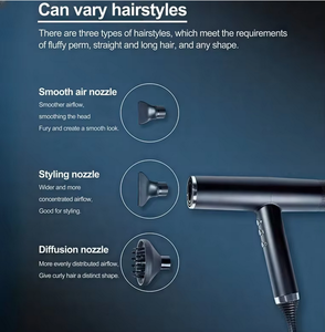 Sèche-cheveux professionnel silencieux avec diffuseur de boucles, écran couleur, certifié ROHS, 1600W, modèle sur pied (norme UK) - Product Image 2