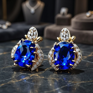 Pendientes Colgantes Elegantes de Plata de Ley 925 con Baño de Rodio y Hidroplata Azul para Mujer, Joyería Moderna VVLCO, Regalo Ideal para Aniversario - Product Image 3