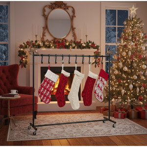 Supporto per calza natalizia indipendente a 10 ganci su ruote per la visualizzazione di calze - Product Image 3