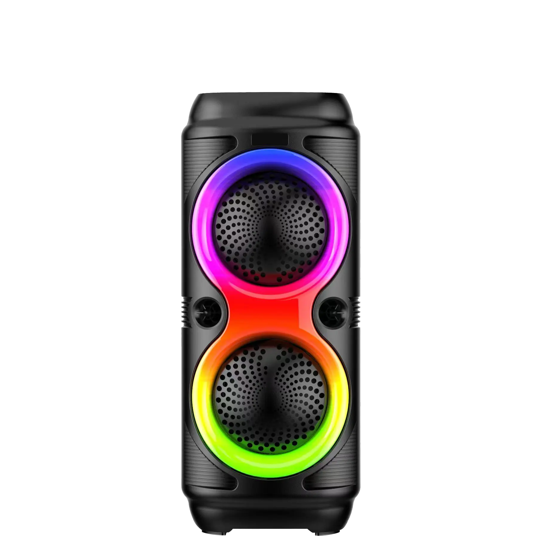 HiFi Dual 4 polegadas RGB Luzes FM função Mic Entrada TWS Conexão Portable Wireless Speaker