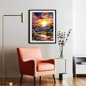 Vendita calda pittura a diamante Adulte tramonto pittura paesaggistica 30*40cm su misura fata polvere diamantata pittura fai da te arti regali - Product Image 2