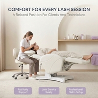 Table de Traitement Électrique pour Cils avec Appui-tête, Hauteur Réglable, Chaise de Soin pour Sourcils et Cils, Lit de Salon pour Extensions de Cils